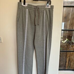 Jonathan Simkhai Grey melange sweatpants with crochet stitch detail in size L